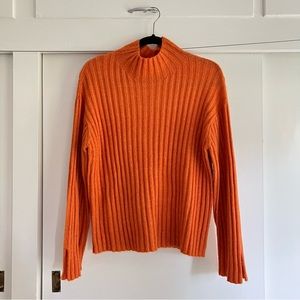 Oversized, Cozy Orange Turtleneck Sweater